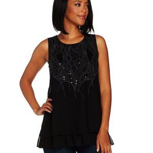 LOGO Lavish by Lori Goldstein Cotton Slub Tank 2X